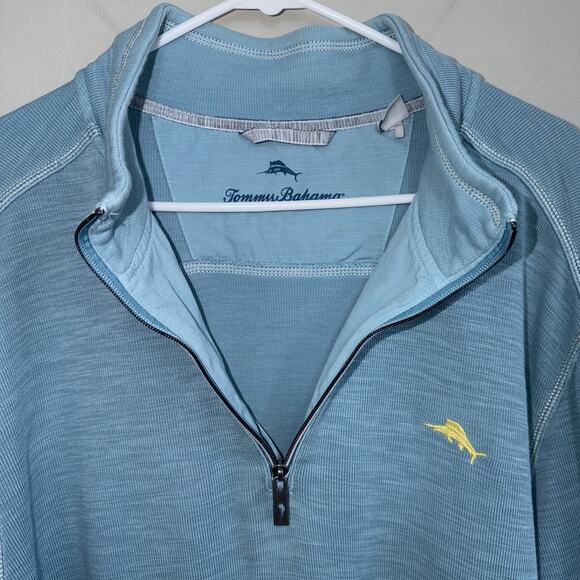 Tommy Bahama Tobago Bay Half Zip Size XXL Light Blue Big Man T220818-B-BAL - Picture 2 of 8